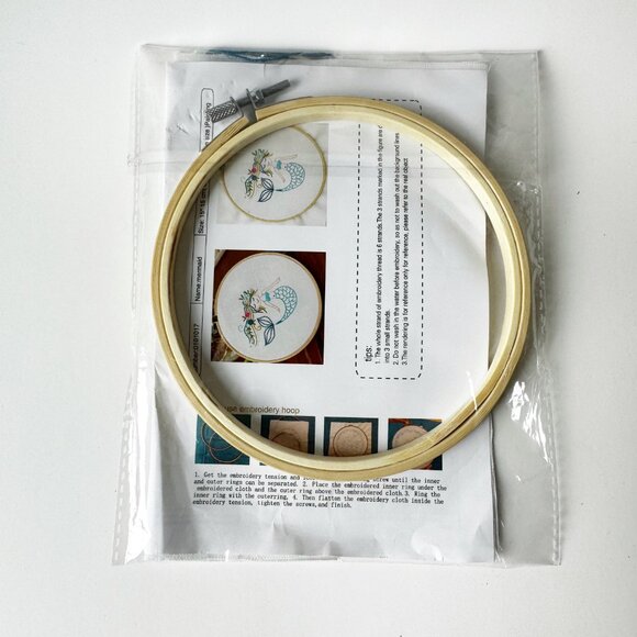 🎈3 for $25🎈Floral Embroidery Kit DYI Mermaid Pattern 20cm - Picture 3 of 3